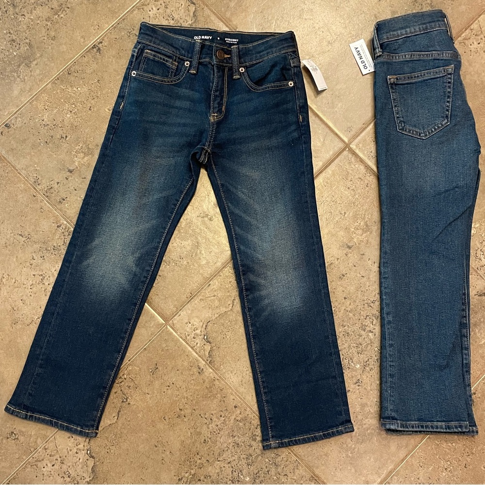 NWT-Lot of 2 Boys Old Navy straight leg denim with built in flex